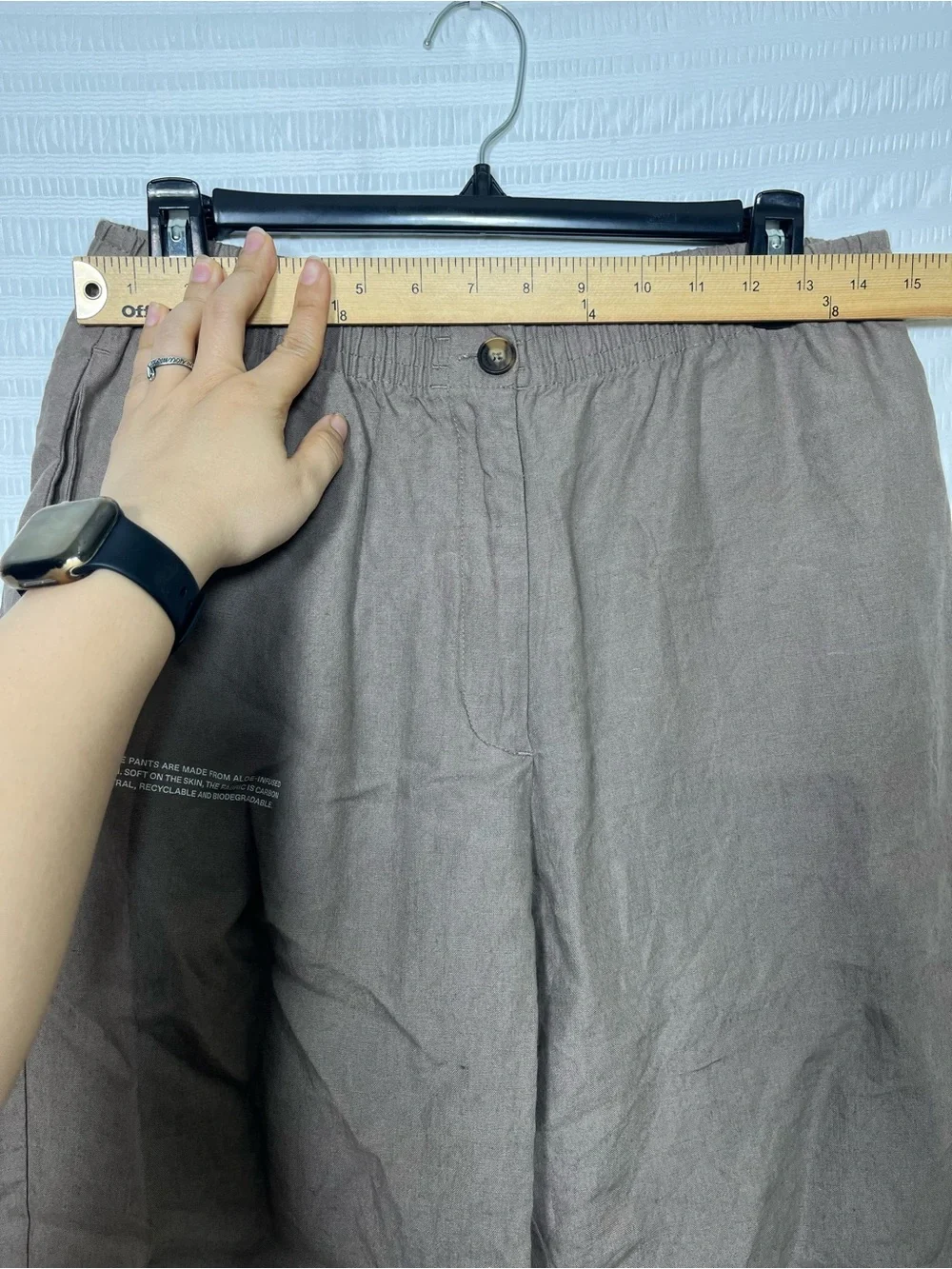 Pangaia Garterized Drawstring Track Pants in Brown Linen Size Medium